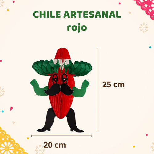 Chile Artesanal Decorativo Rojo