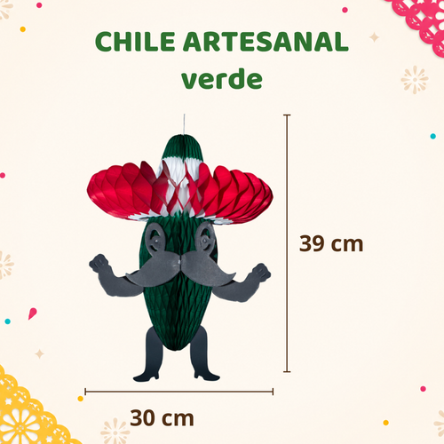Chile Artesanal Decorativo Verde